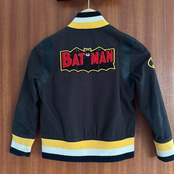 Gap kids DC black and yellow Batman varsity bomber jacket small - Picture 3 of 10